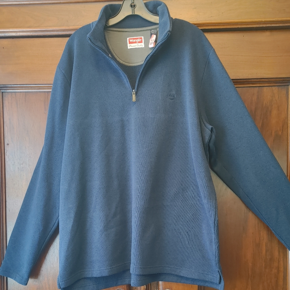 Wrangler Men's Blue Quarter Zip Sweater XLTALL